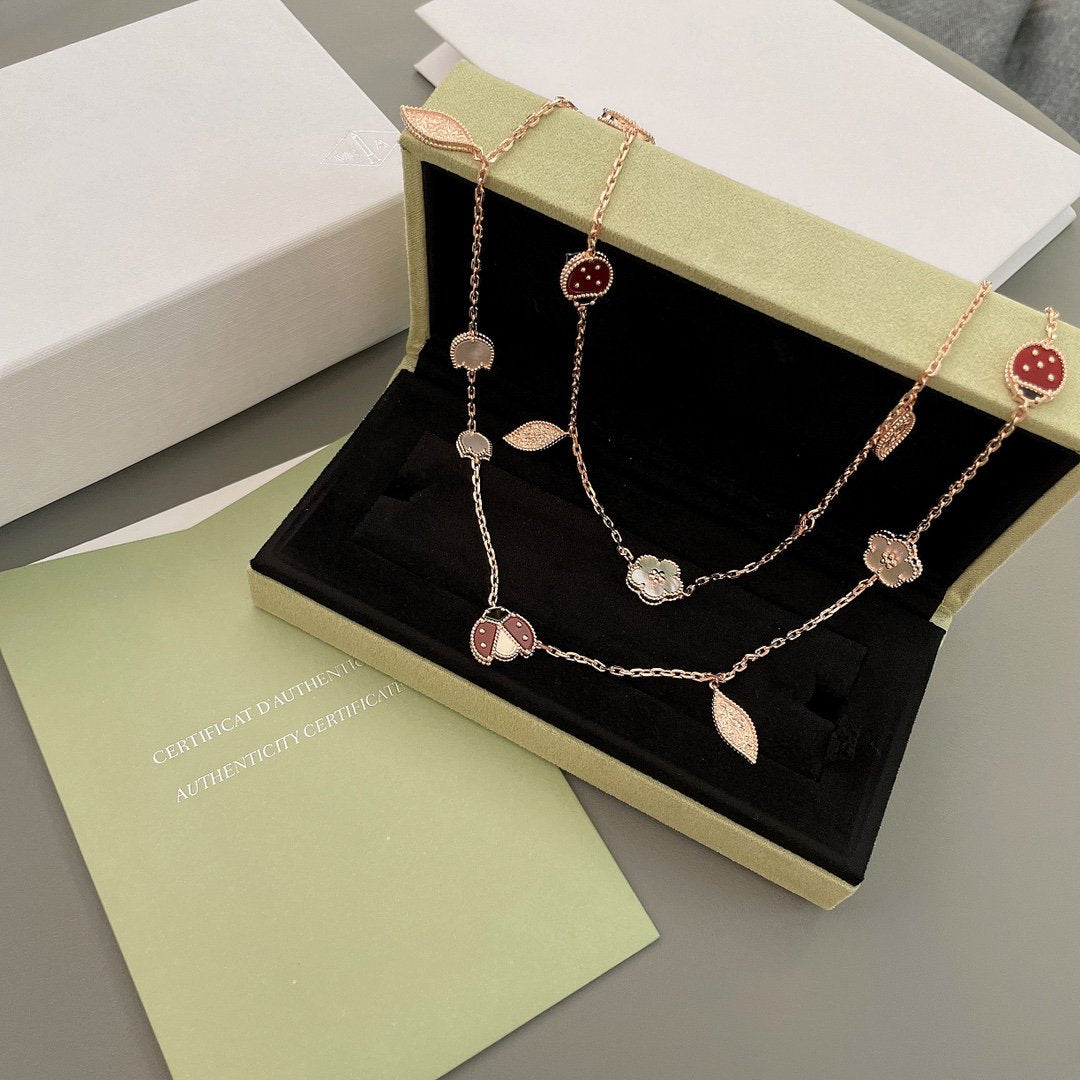 [Psychic Jewelrys]LUCKY SPRING 15 MOTIFS ROSE GOLD NECKLACE