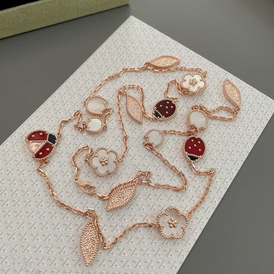 [Psychic Jewelrys]LUCKY SPRING 15 MOTIFS ROSE GOLD NECKLACE