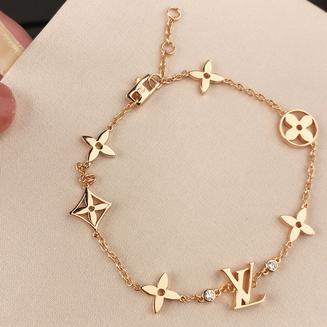 [Psychic Jewelrys]STAR AND SUN 7 MOTIFS GOLD BRACELET