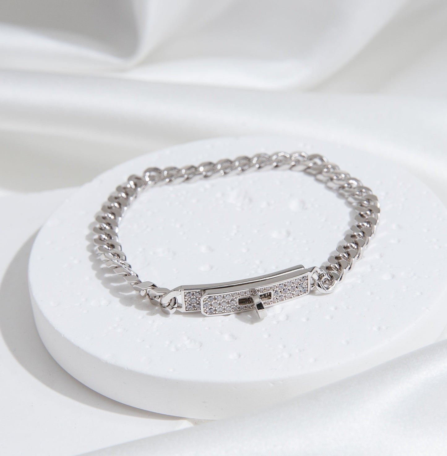 [Psychic Jewelrys]KELLY CHAIN SILVER DIAMOND BRACELET