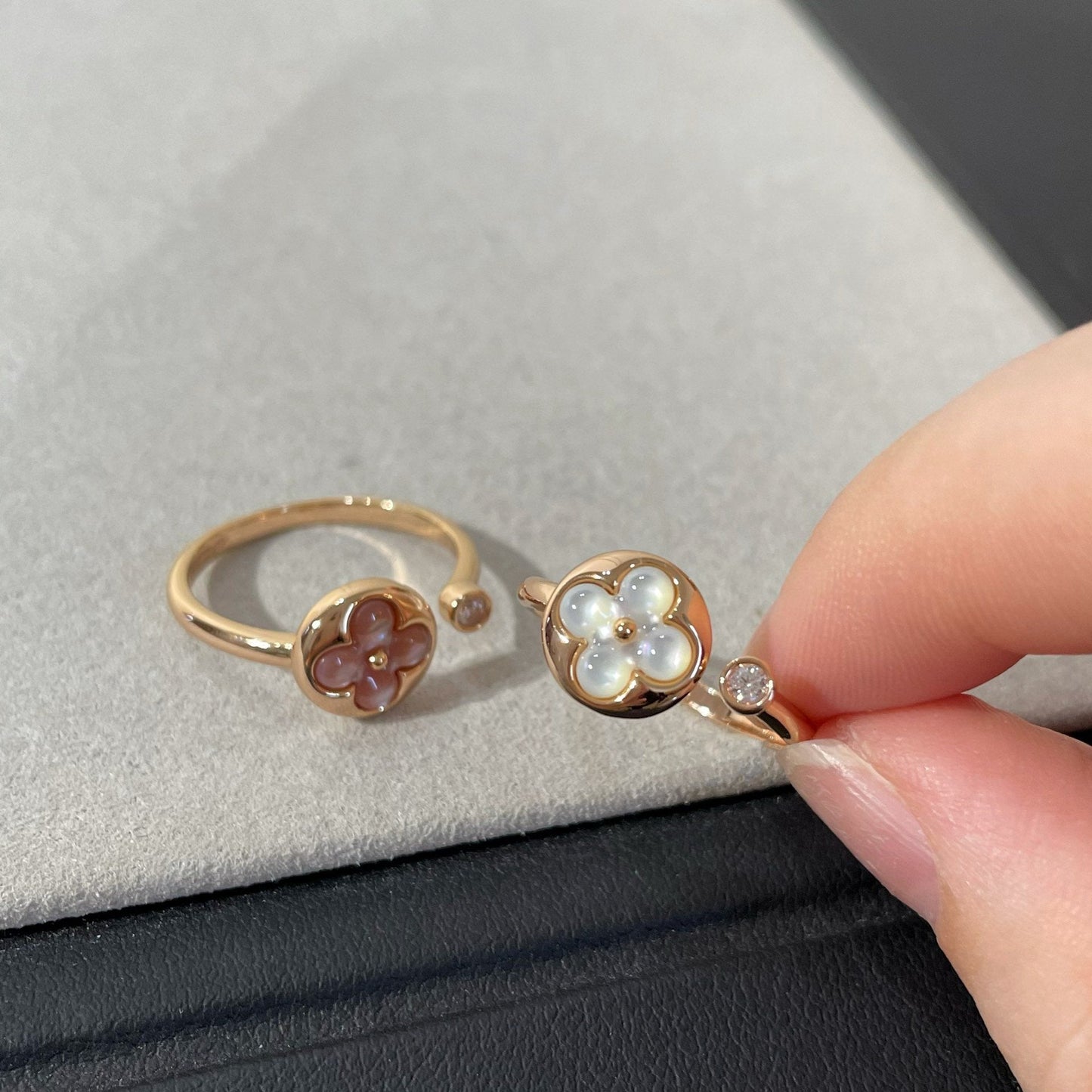 [Psychic Jewelrys]SUN 1 DIAMOND PINK MOP RING
