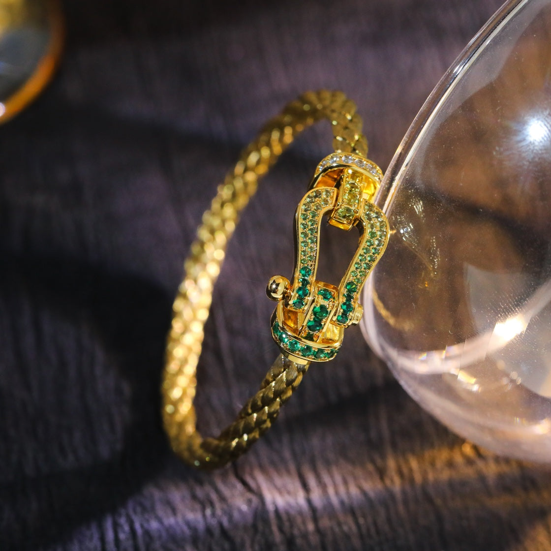 [Psychic Jewelrys]FORCE 10 GOLD GREEN DIAMOND PAVED