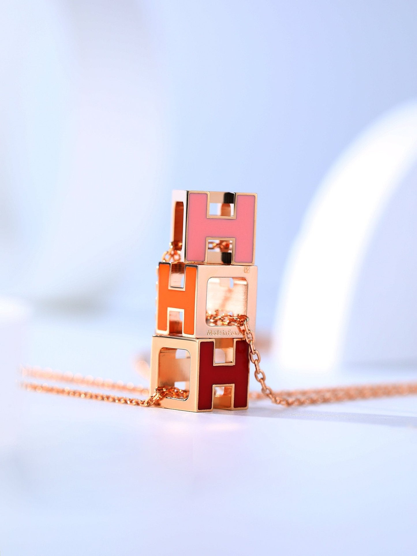 [Psychic Jewelrys]H CAGE PINK GOLD NECKLACE