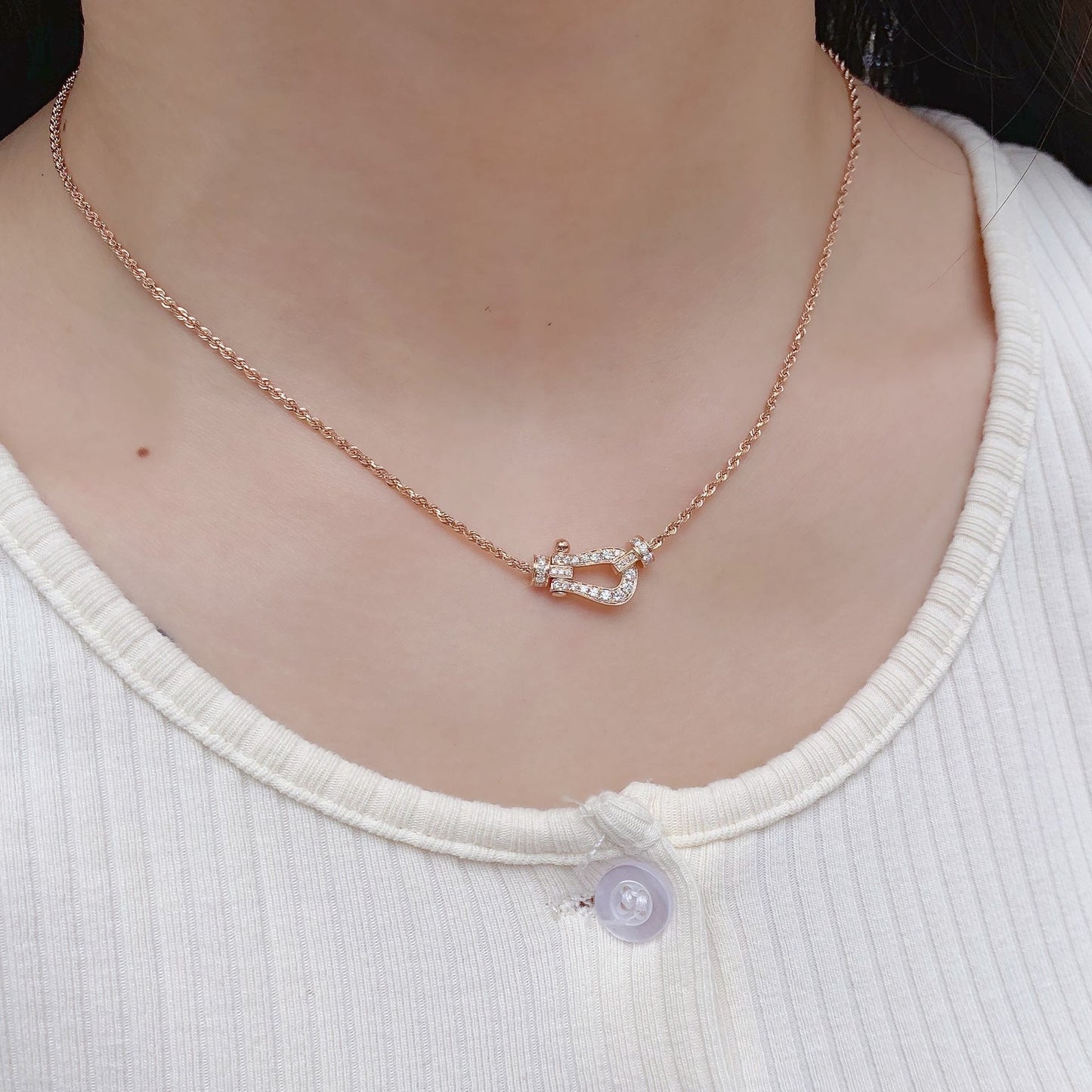 [Psychic Jewelrys]FORCE 10 PINK GOLD DIAMOND NECKLACE