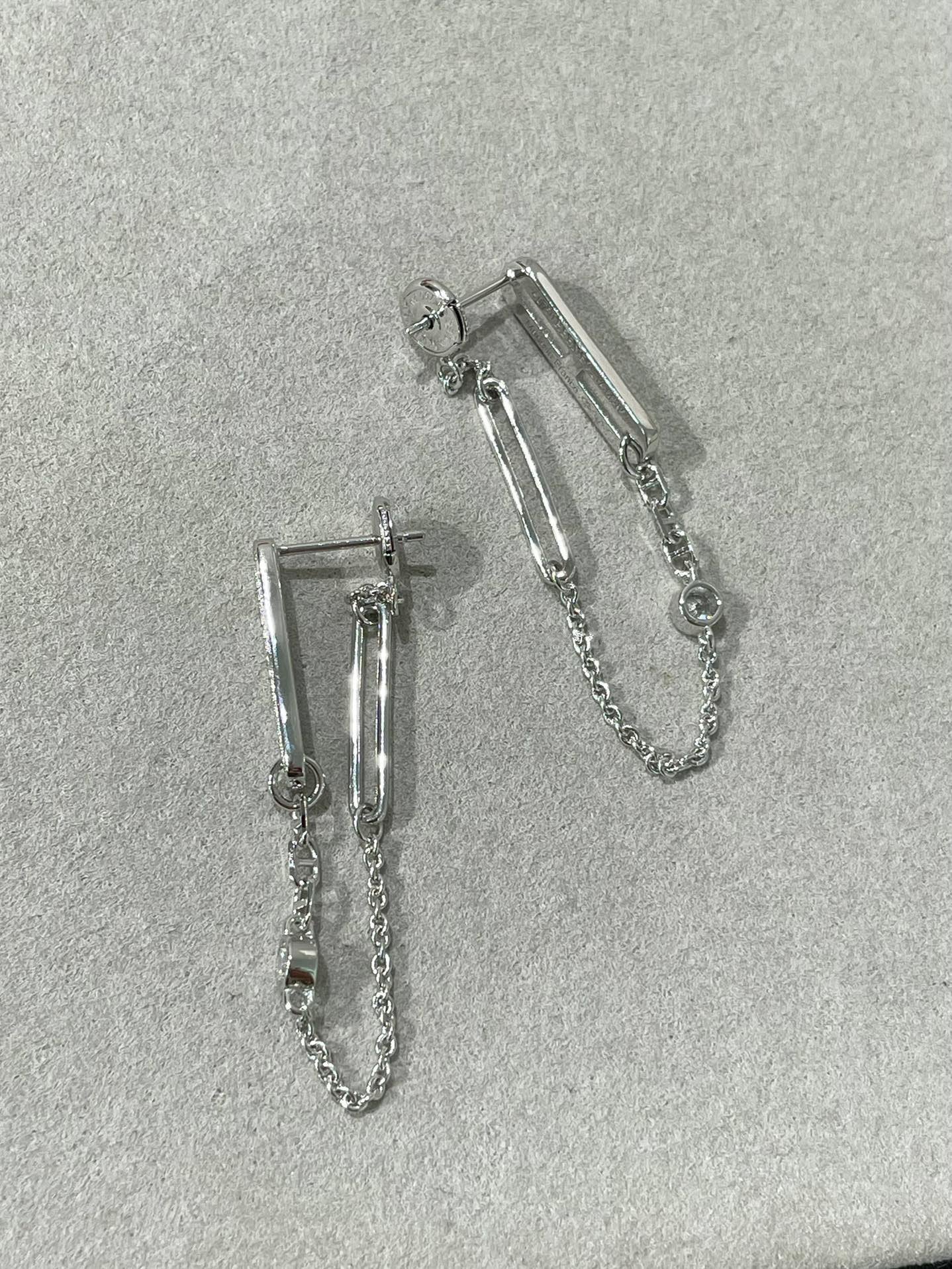 [Psychic Jewelrys]CHAINE CHAOS DIAMOND DROP EARRINGS