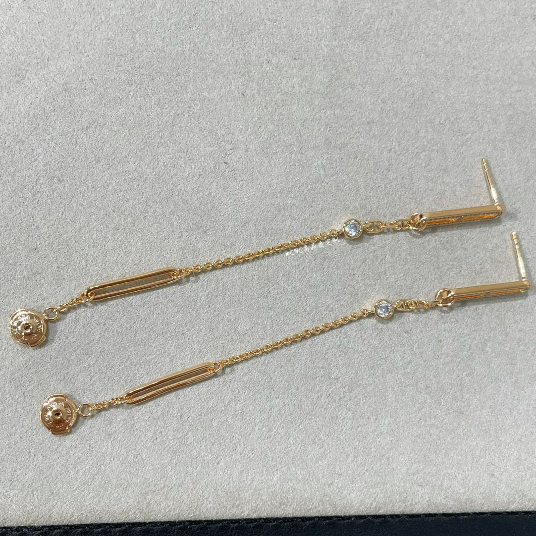 [Psychic Jewelrys]CHAINE CHAOS DIAMOND DROP EARRINGS