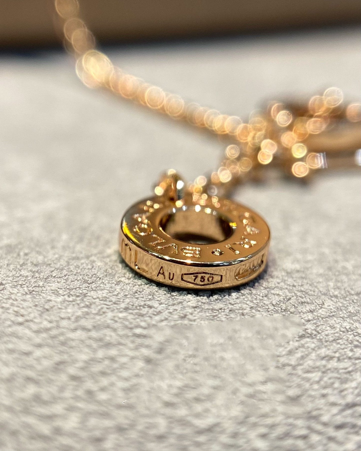 [Psychic Jewelrys]DREAM MOP DIAMOND PAVED PINK GOLD NECKLACE