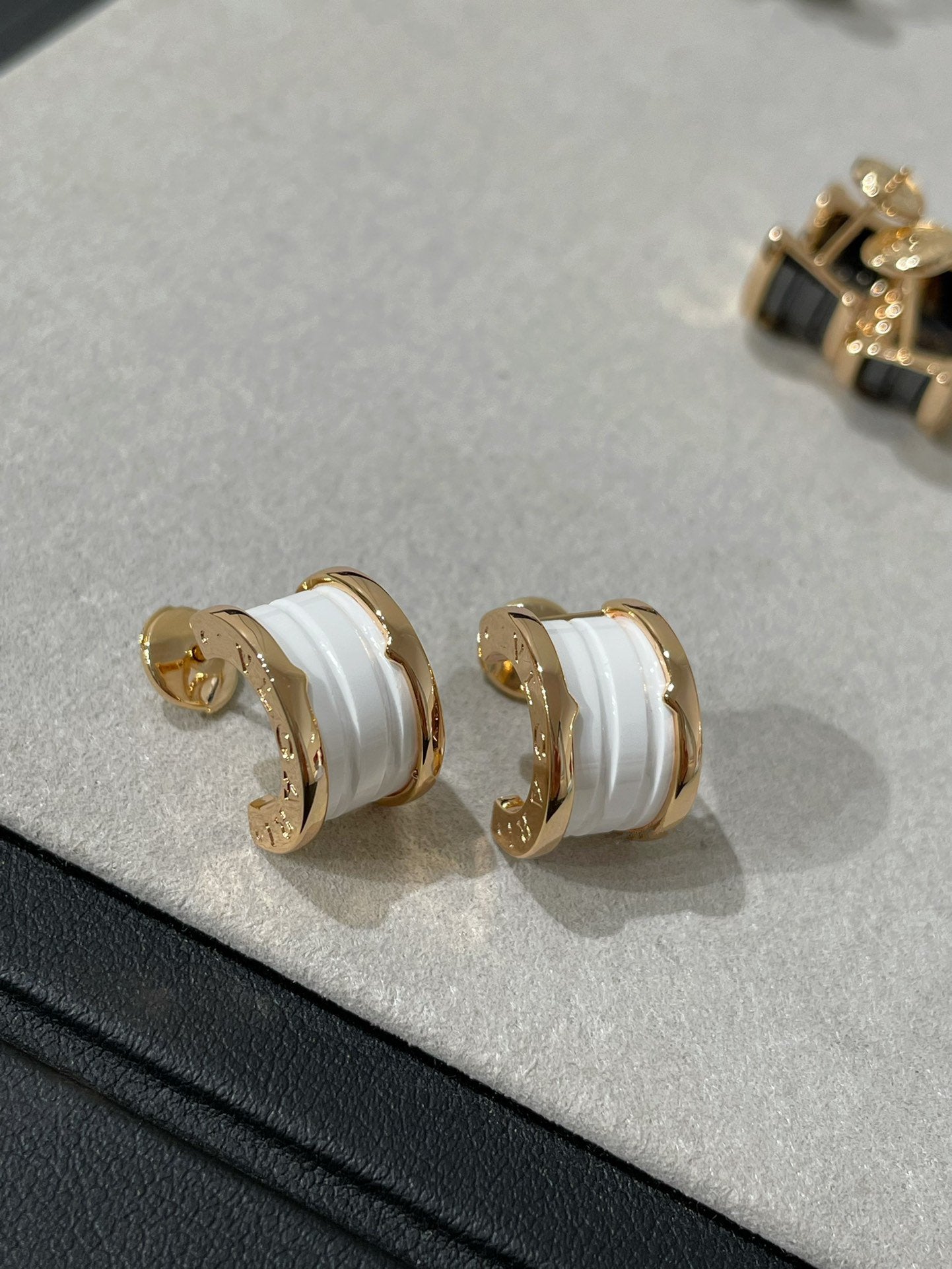 [Psychic Jewelrys]ZERO 1 PINK GOLD CERAMIC EARRINGS