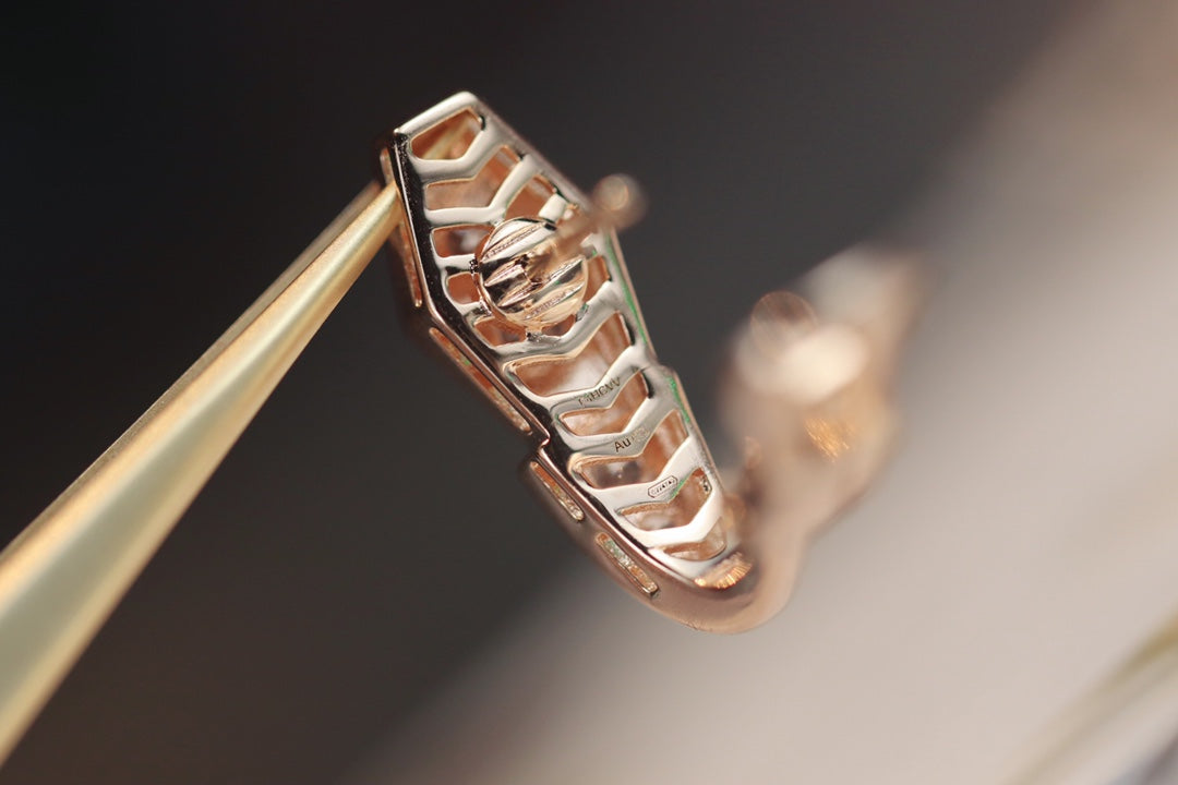[Psychic Jewelrys]SERPENT PINK GOLD DIAMOND EARRINGS