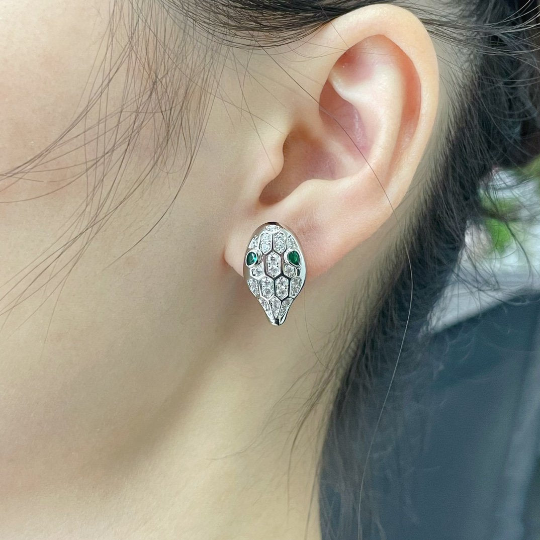 [Psychic Jewelrys]SERPENT DIAMOND STUD EARRINGS