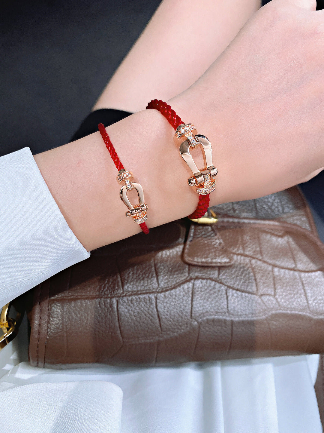 [Psychic Jewelrys]FORCE 10 HALF DIAMOND PINK GOLD RED CORDERI LARGE AND MEDIUM MODEL