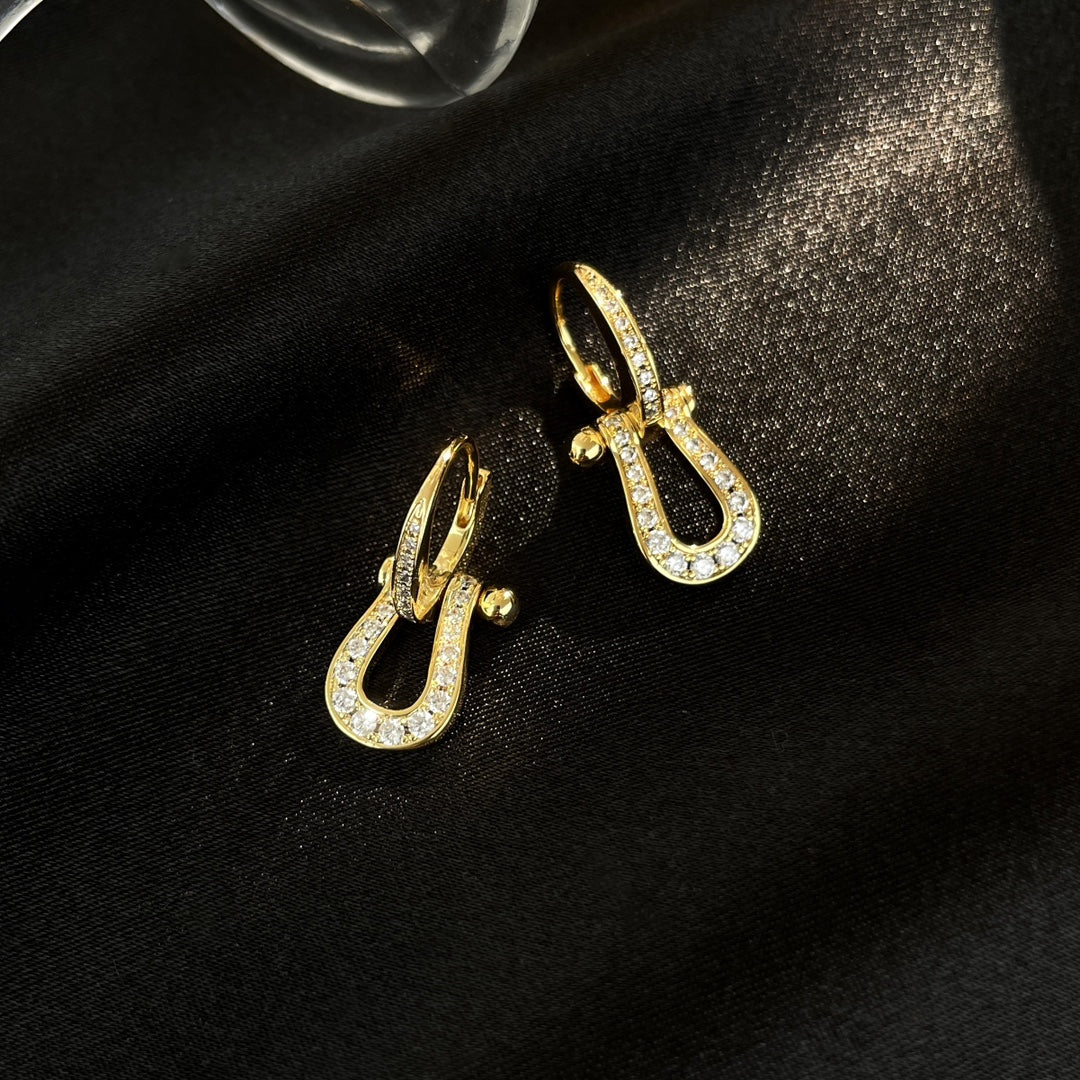 [Psychic Jewelrys]FORCE 10 FULL DIAMOND DROP EARRINGS MEDIUM MODEL