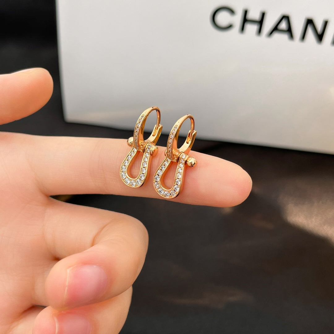 [Psychic Jewelrys]FORCE 10 FULL DIAMOND DROP EARRINGS MEDIUM MODEL