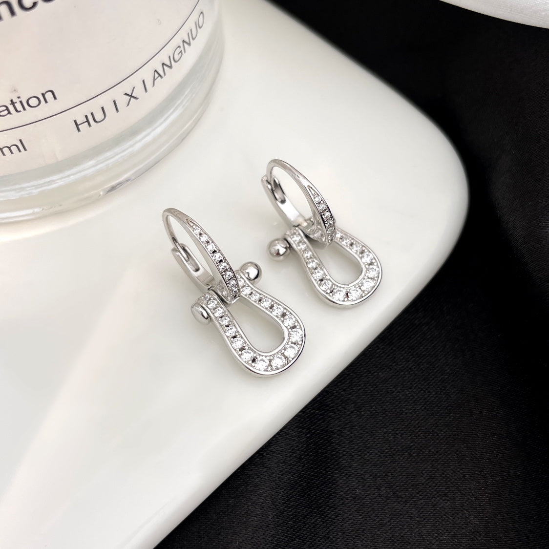 [Psychic Jewelrys]FORCE 10 FULL DIAMOND DROP EARRINGS MEDIUM MODEL
