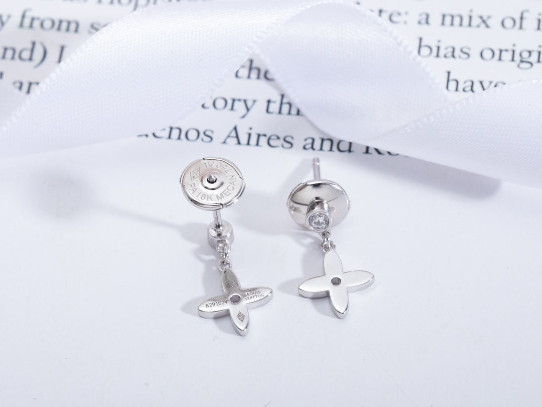 [Psychic Jewelrys]VIDYLLE SILVER DIAMOND MINI DROP EARRINGS