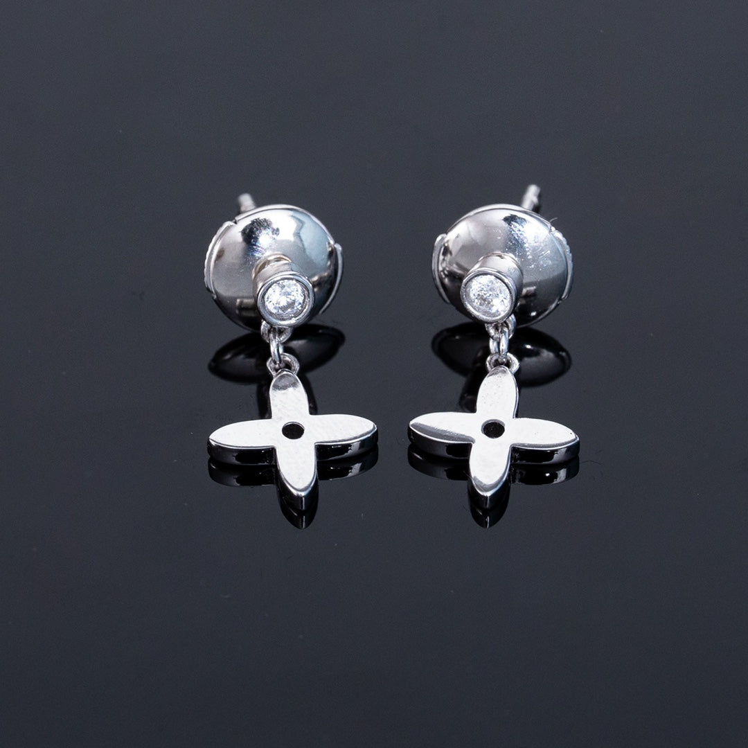 [Psychic Jewelrys]VIDYLLE SILVER DIAMOND MINI DROP EARRINGS