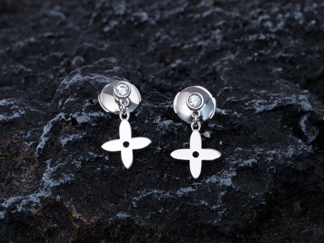 [Psychic Jewelrys]VIDYLLE SILVER DIAMOND MINI DROP EARRINGS