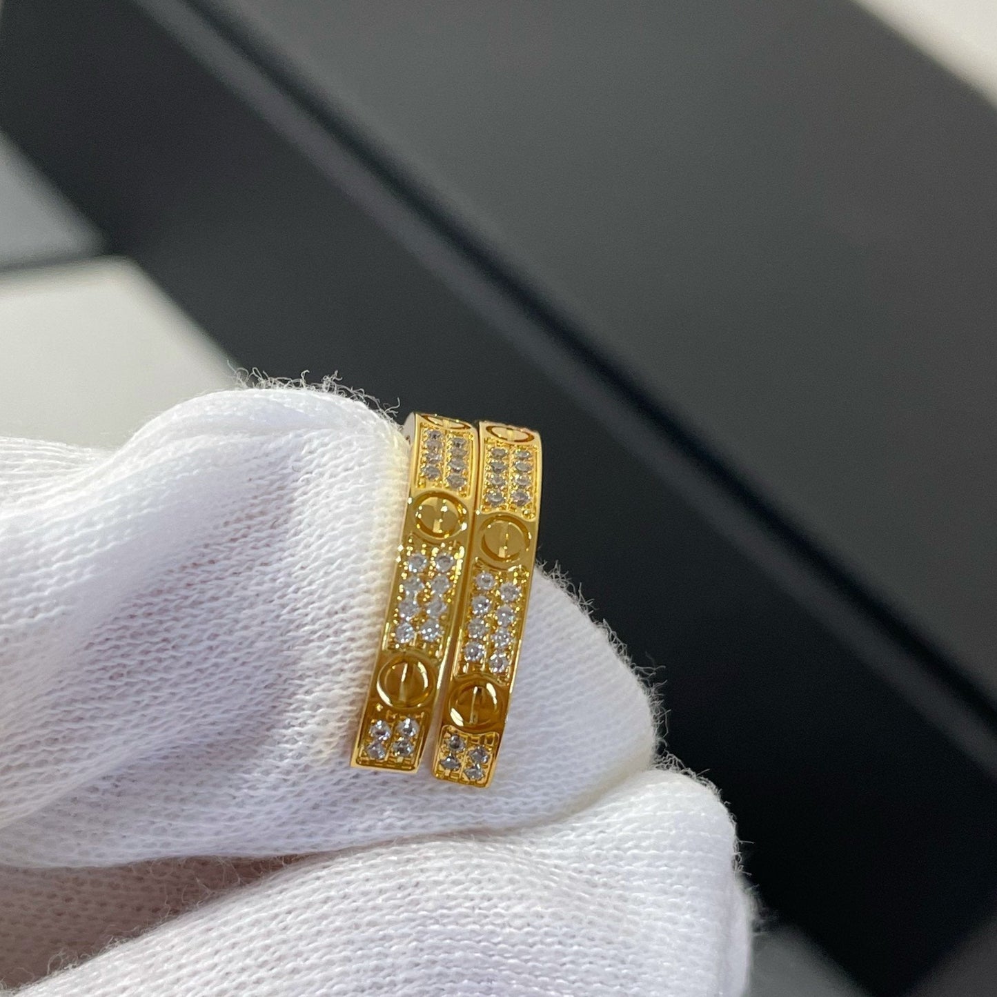 [Psychic Jewelrys]LOVE DIAMOND GOLD HOOP EARRINGS