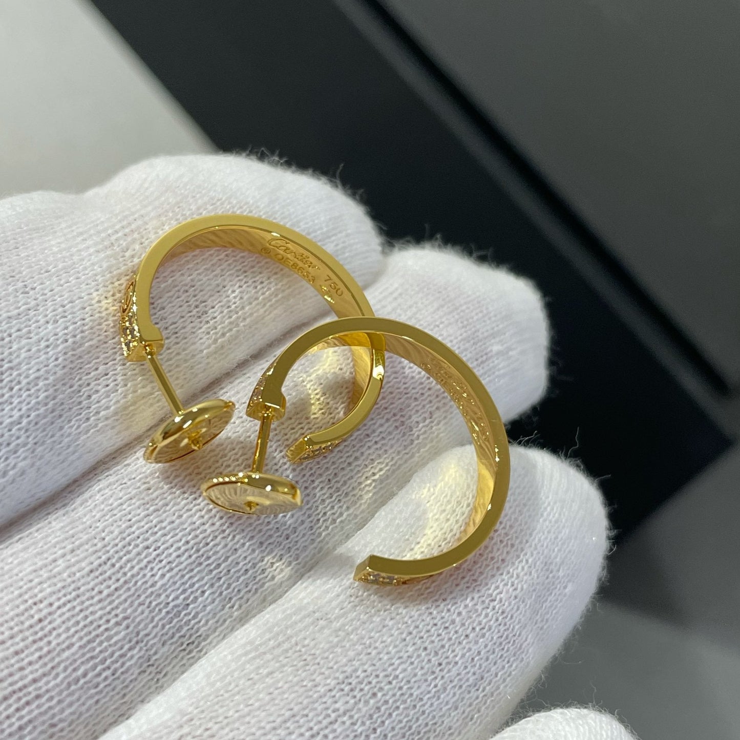 [Psychic Jewelrys]LOVE DIAMOND GOLD HOOP EARRINGS