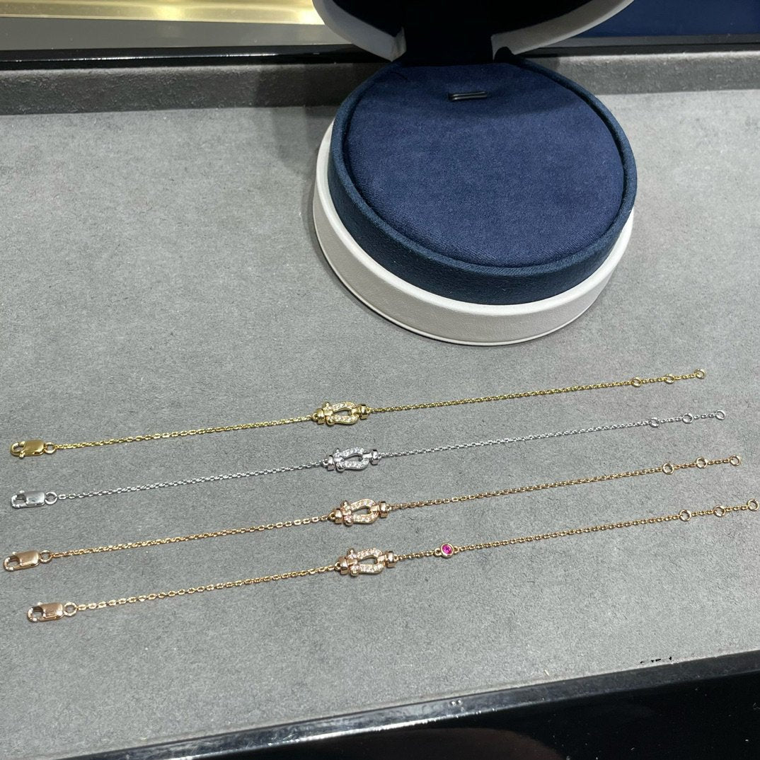 [Psychic Jewelrys]FORCE 10 DIAMOND CHAIN LINK PINK GOLD BRACELET