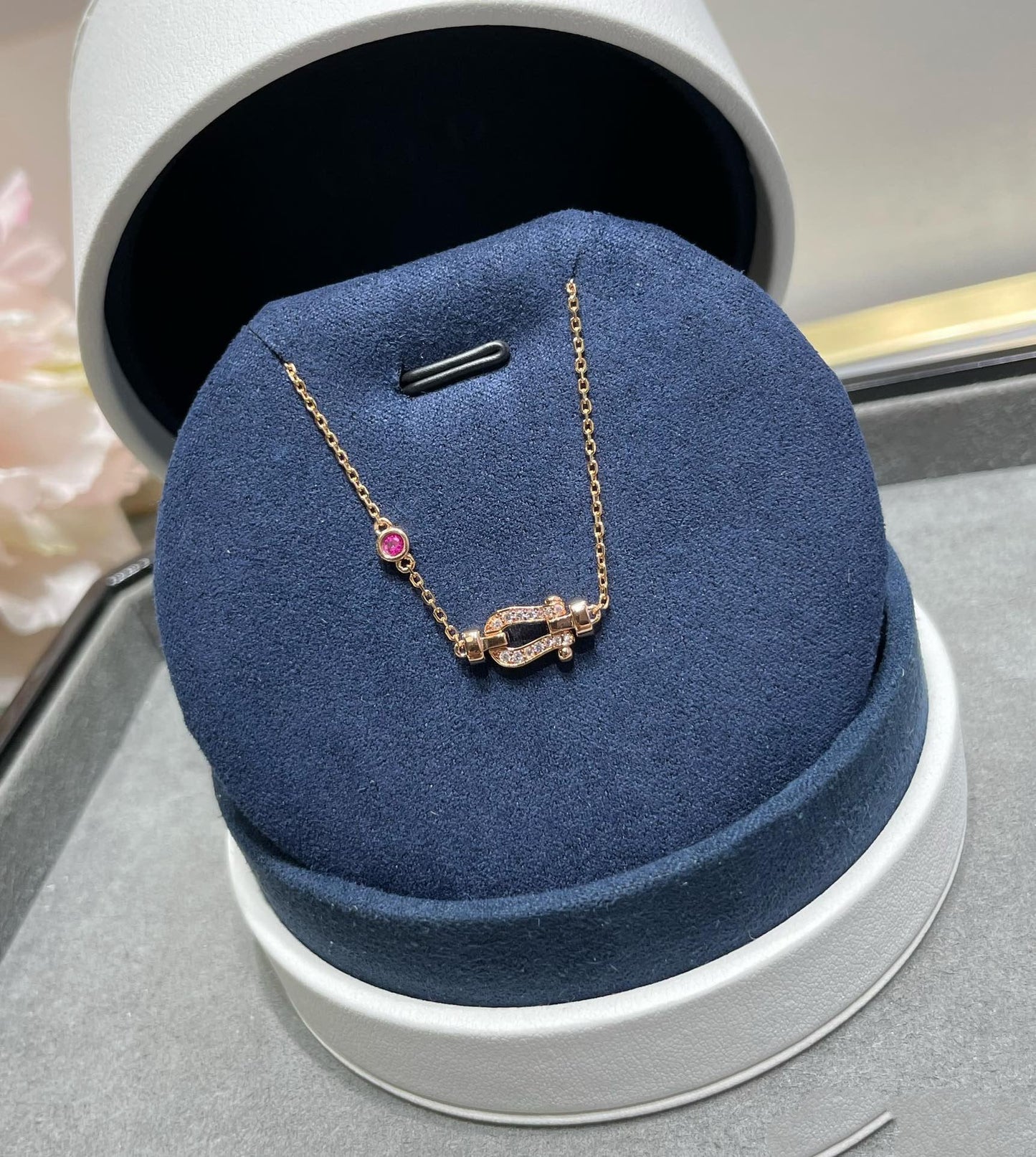 [Psychic Jewelrys]FORCE 10 DIAMOND CHAIN LINK PINK GOLD BRACELET