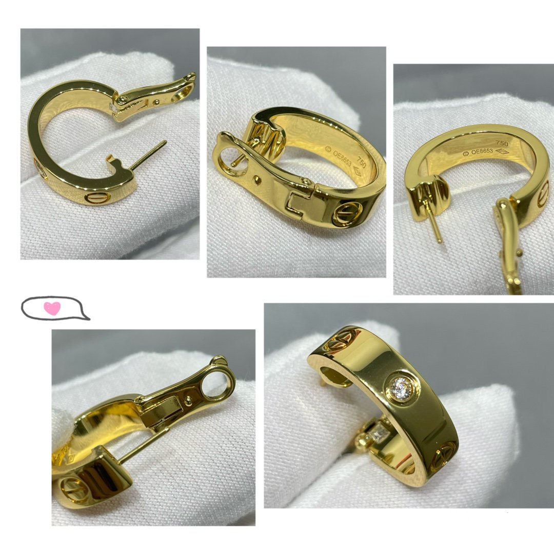 [Psychic Jewelrys]LOVE 5.5MM 1 DIAMOND EARRINGS