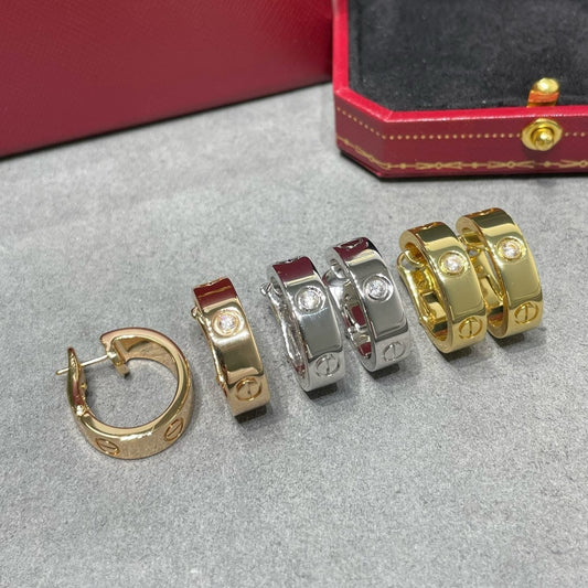 [Psychic Jewelrys]LOVE 5.5MM 1 DIAMOND EARRINGS