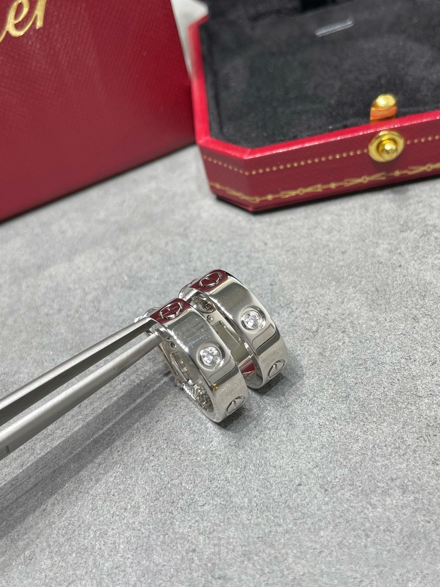 [Psychic Jewelrys]LOVE 5.5MM 1 DIAMOND EARRINGS