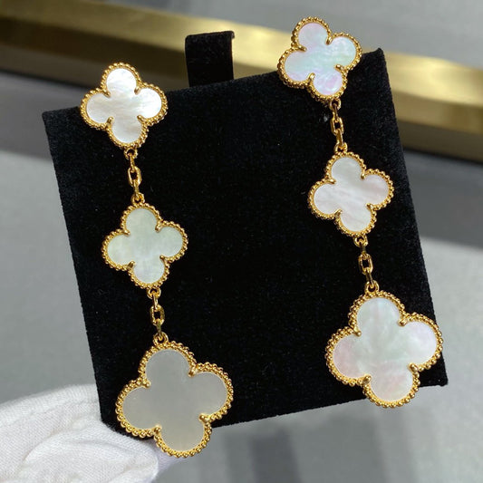 [Psychic Jewelrys]CLOVER MOP 3 MOTIFS GOLD EARRINGS