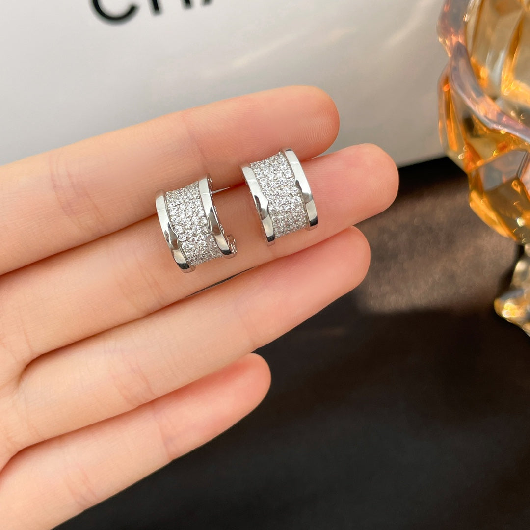 [Psychic Jewelrys]ZERO 1 DIAMOND PAVED EARRINGS