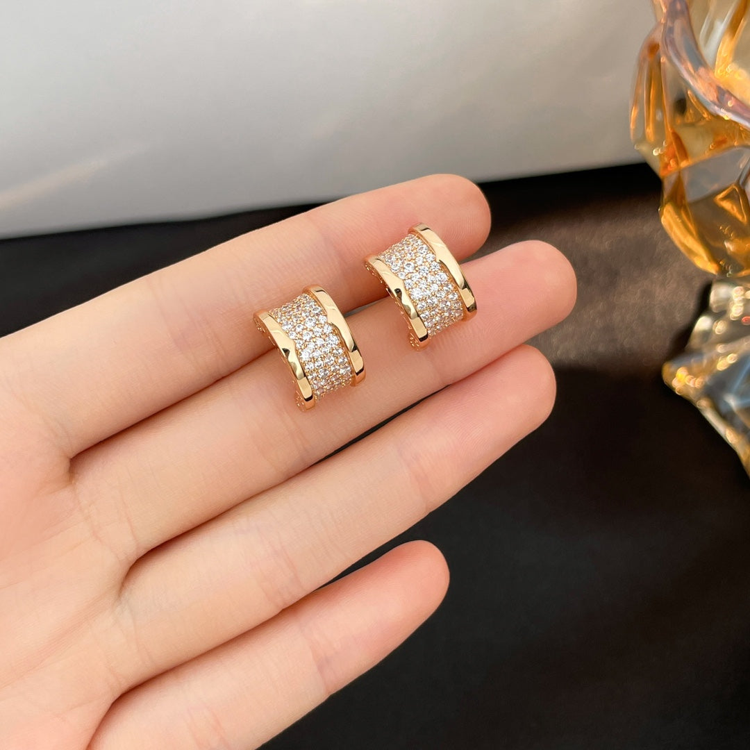 [Psychic Jewelrys]ZERO 1 DIAMOND PAVED EARRINGS
