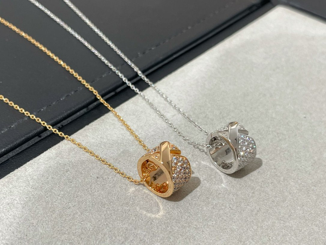 [Psychic Jewelrys]LIENS EVIDENCE DIAMOND PAVED NECKLACE