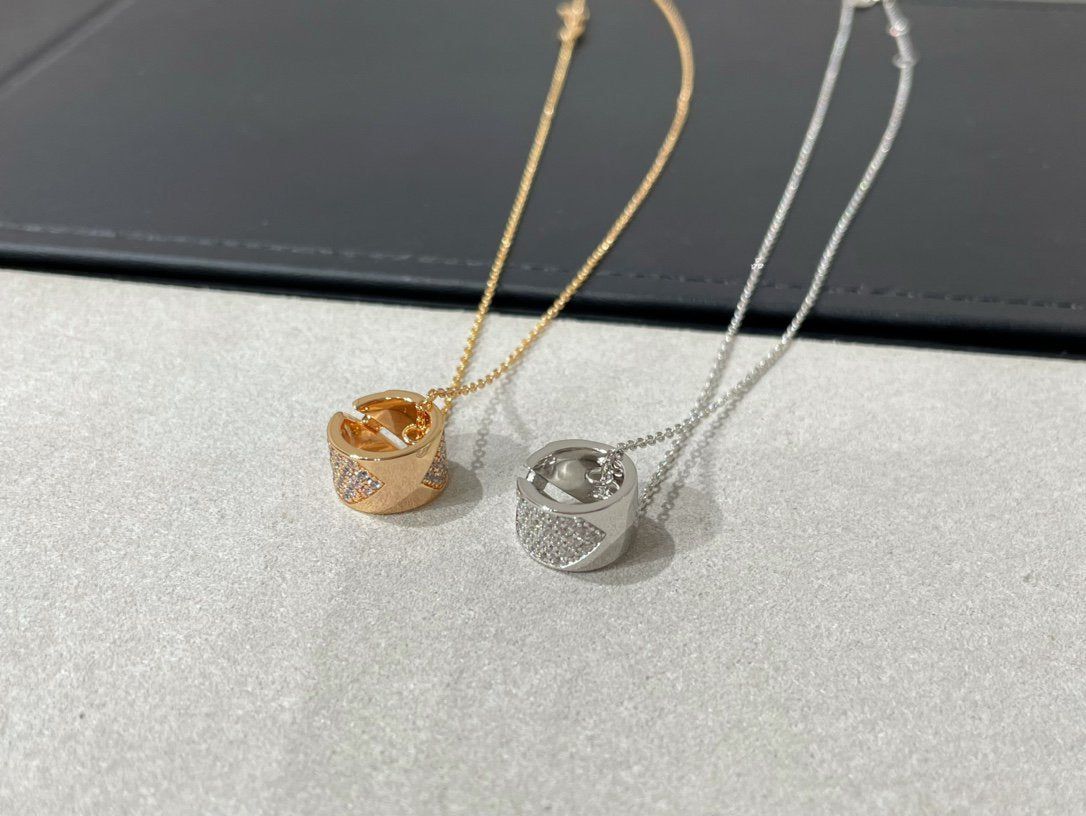 [Psychic Jewelrys]LIENS EVIDENCE DIAMOND PAVED NECKLACE