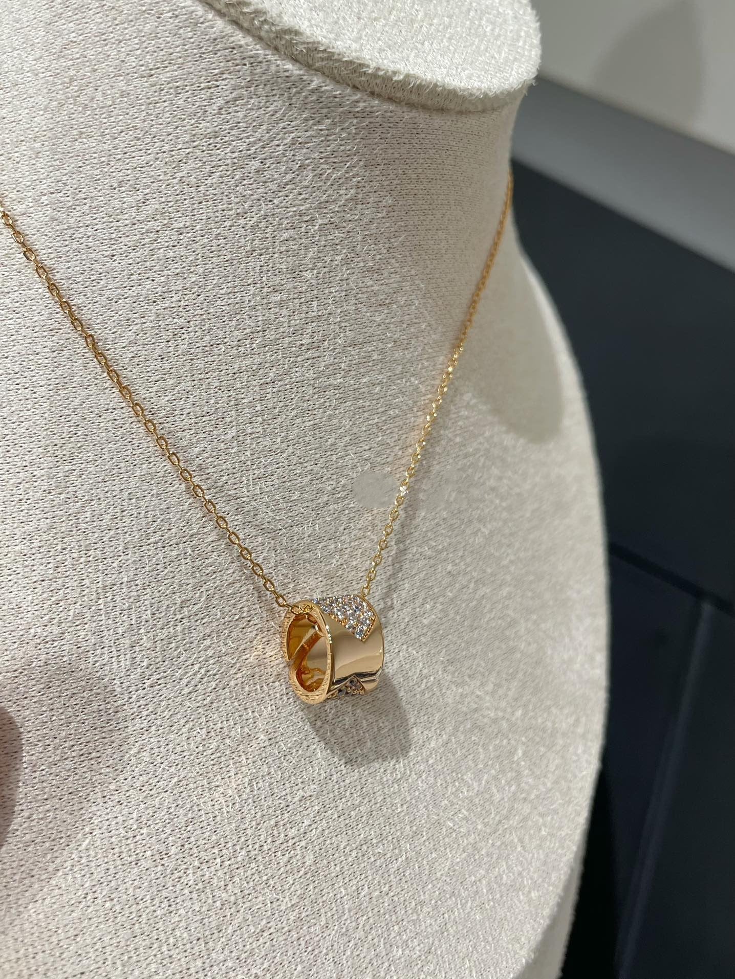 [Psychic Jewelrys]LIENS EVIDENCE DIAMOND PAVED NECKLACE