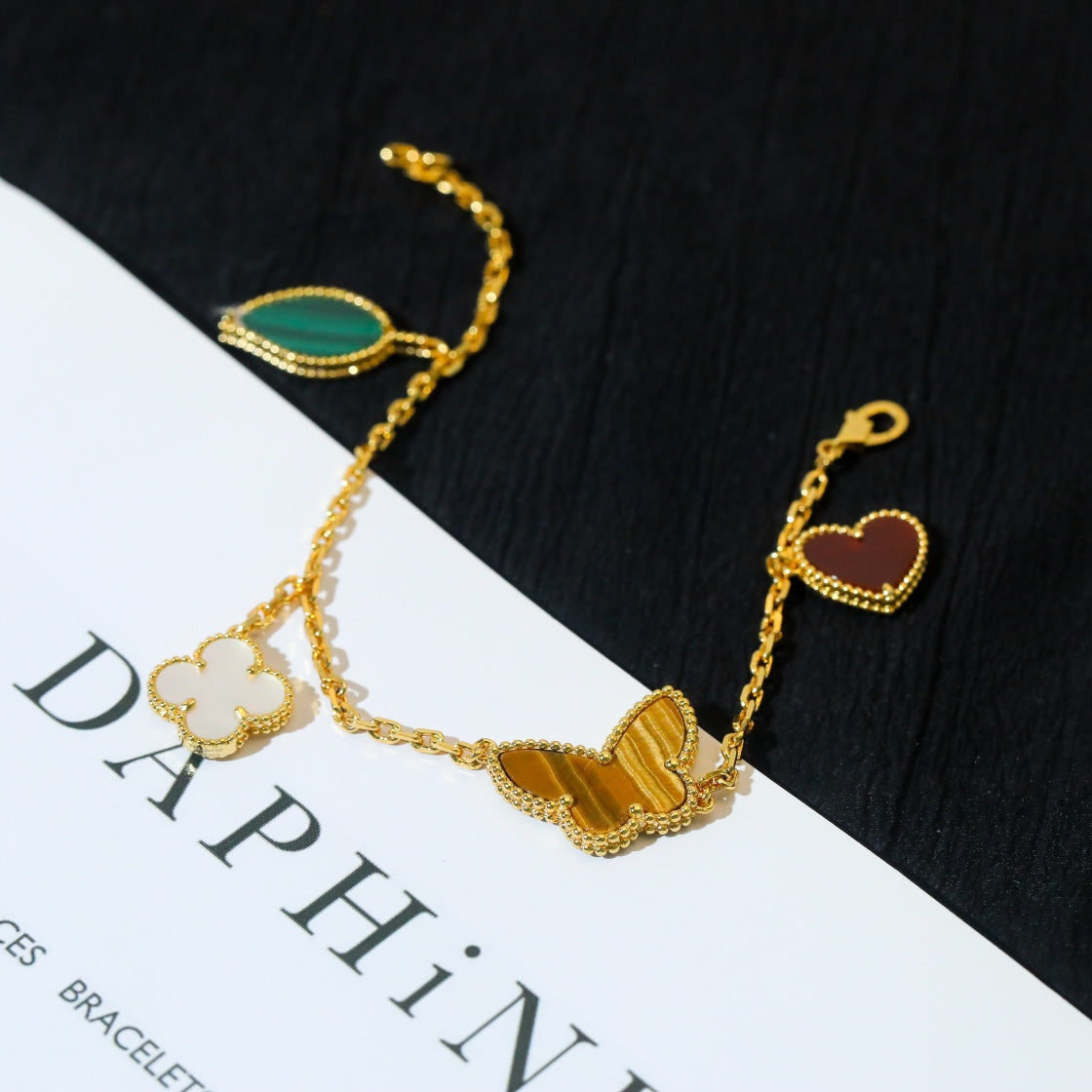 [Psychic Jewelrys]LUCKY SPRING 5 MOTIF GOLD BRACELET