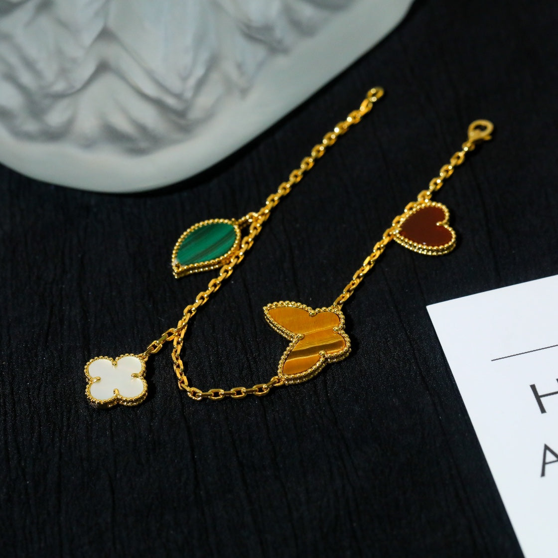 [Psychic Jewelrys]LUCKY SPRING 5 MOTIF GOLD BRACELET