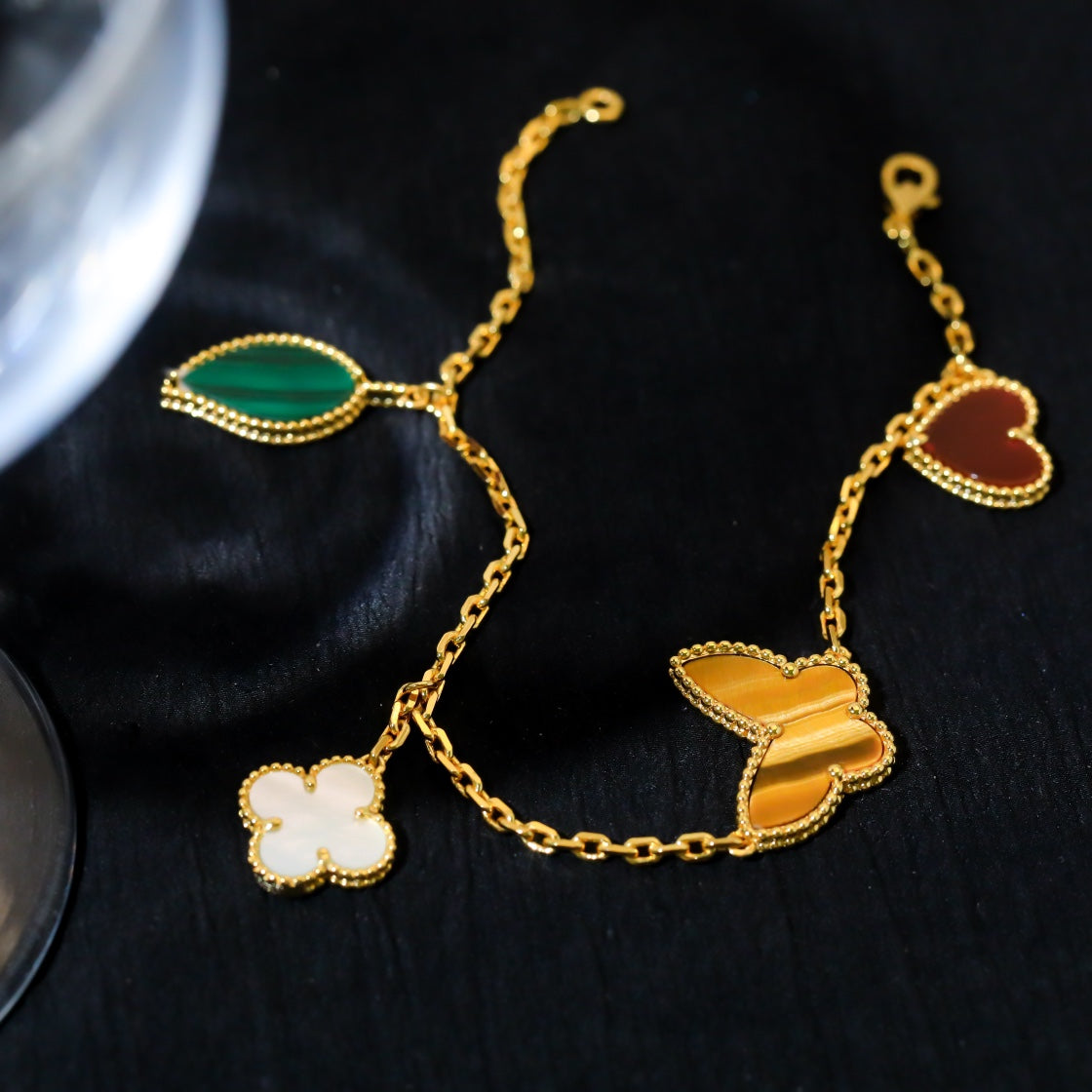 [Psychic Jewelrys]LUCKY SPRING 5 MOTIF GOLD BRACELET