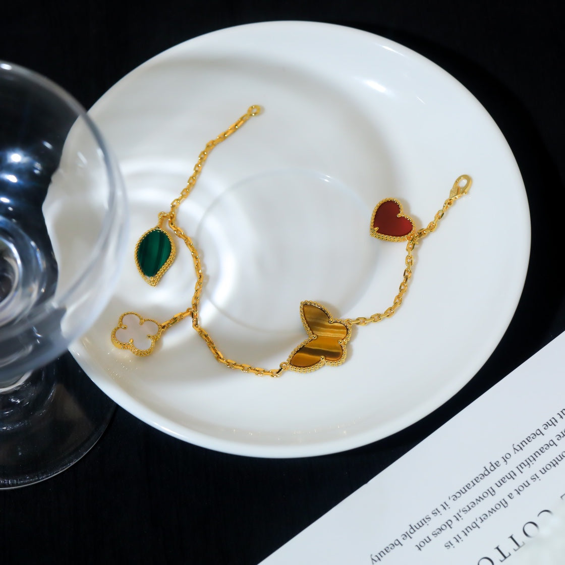 [Psychic Jewelrys]LUCKY SPRING 5 MOTIF GOLD BRACELET