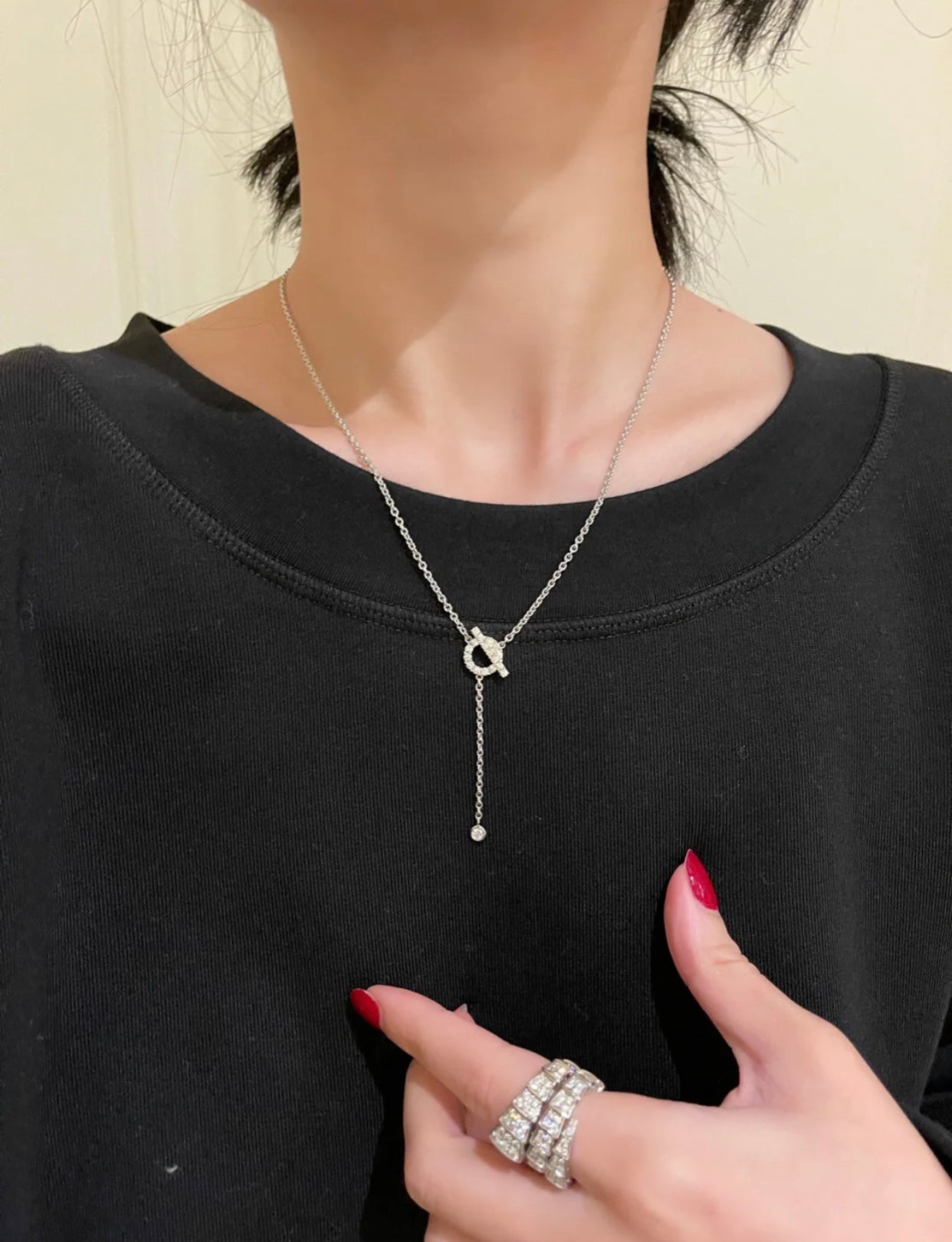 [Psychic Jewelrys]FINESSE SILVER DIAMOND NECKLACE