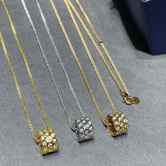 [Psychic Jewelrys]BEE LOVE DIAMOND PAVED 3 ROW NECKLACE
