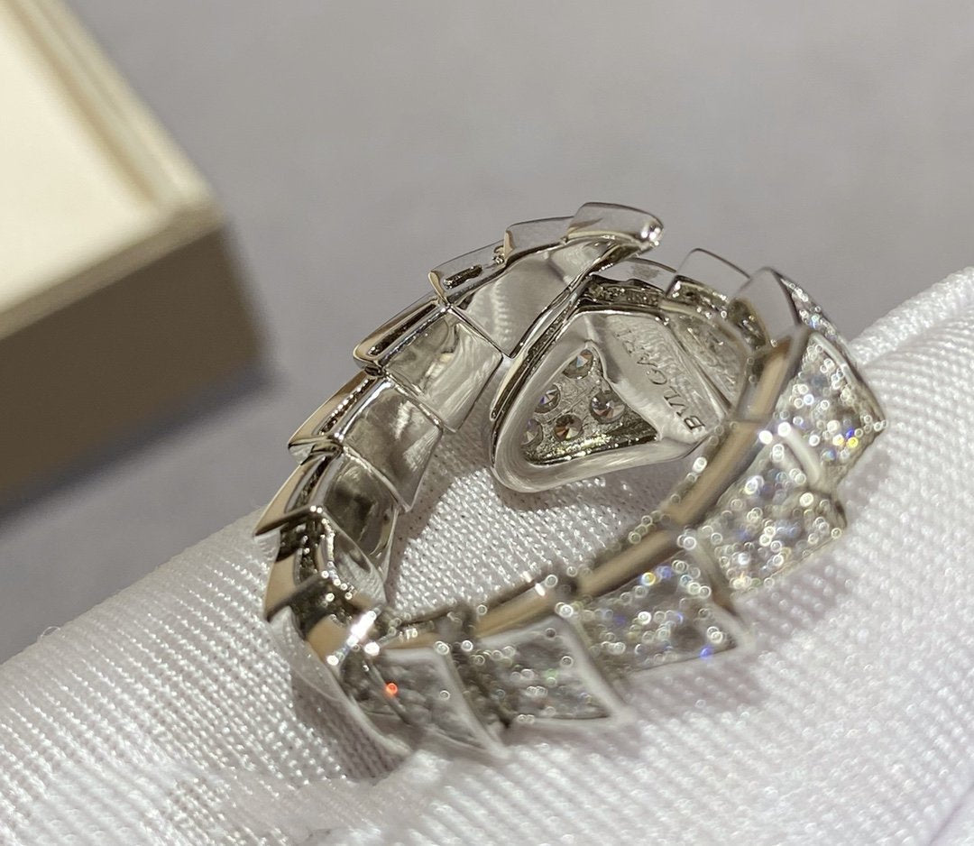 [Psychic Jewelrys]SERPENTI LARGE RING SILVER DIAMOND PAVED