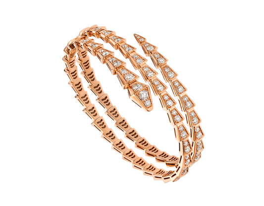 [Psychic Jewelrys]SERPENTI BRACELET PINK GOLD DIAMOND DOUBLE ROW