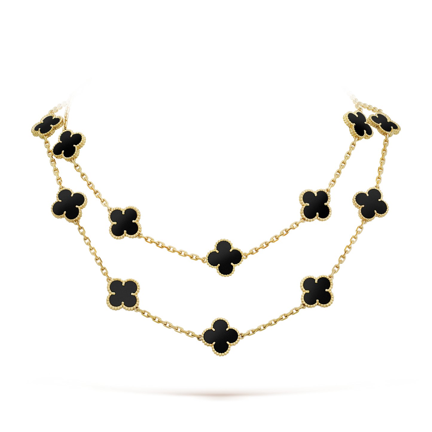 [Psychic Jewelrys]CLOVER 20 MOTIFS ONYX NECKLACE
