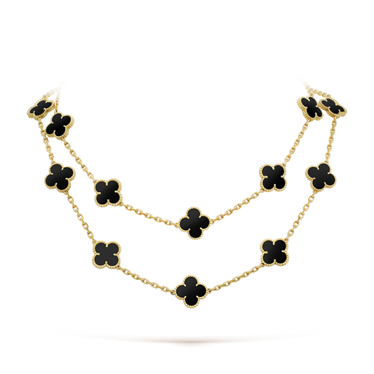 [Psychic Jewelrys]CLOVER 20 MOTIFS ONYX NECKLACE
