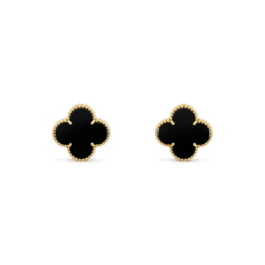 [Psychic Jewelrys]CLOVER MEDIUM 1 MOTIFS  ONYX STUD EARRINGS