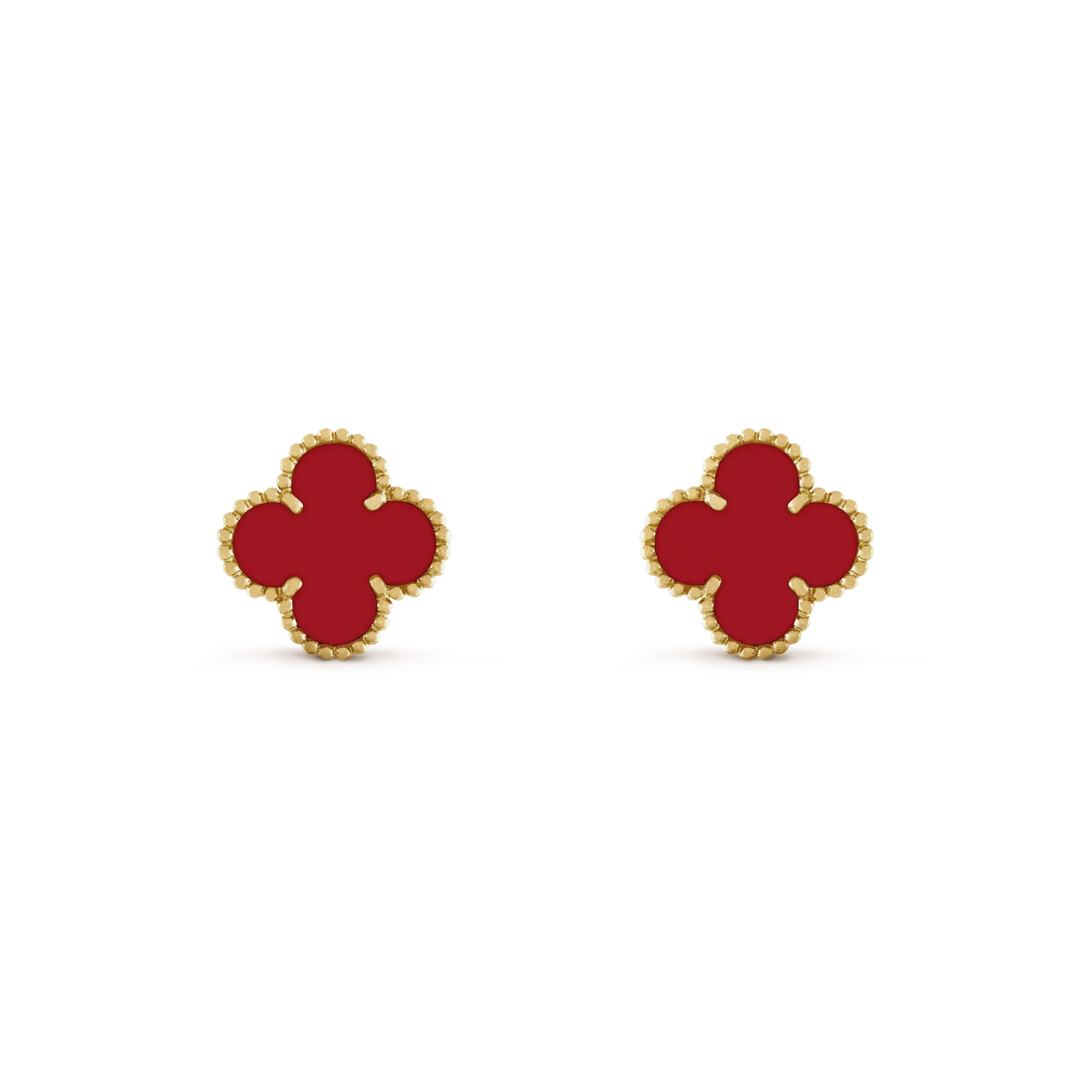 [Psychic Jewelrys]CLOVER MINI 9.5MM CARNELIAN EARRINGS