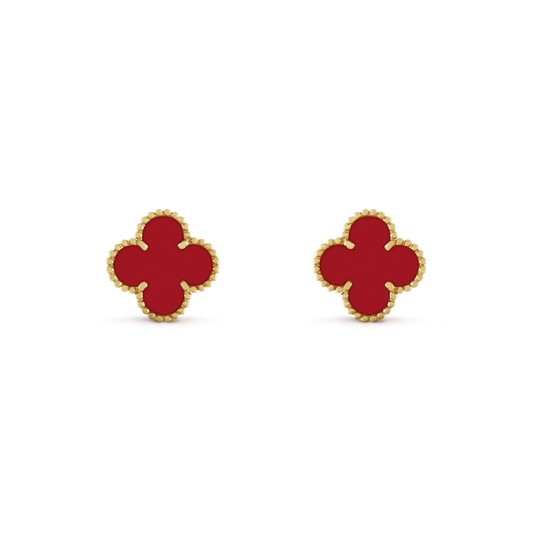 [Psychic Jewelrys]CLOVER MINI 9.5MM CARNELIAN EARRINGS