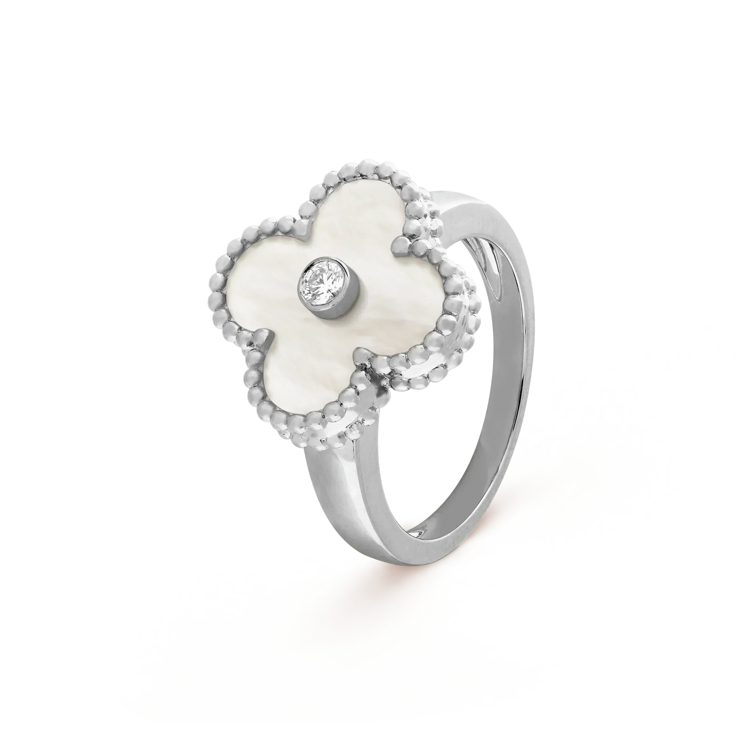 [Psychic Jewelrys]CLOVER SILVER MOP DIAMOND RING