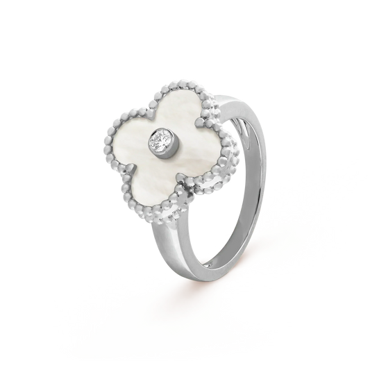 [Psychic Jewelrys]CLOVER SILVER MOP DIAMOND RING