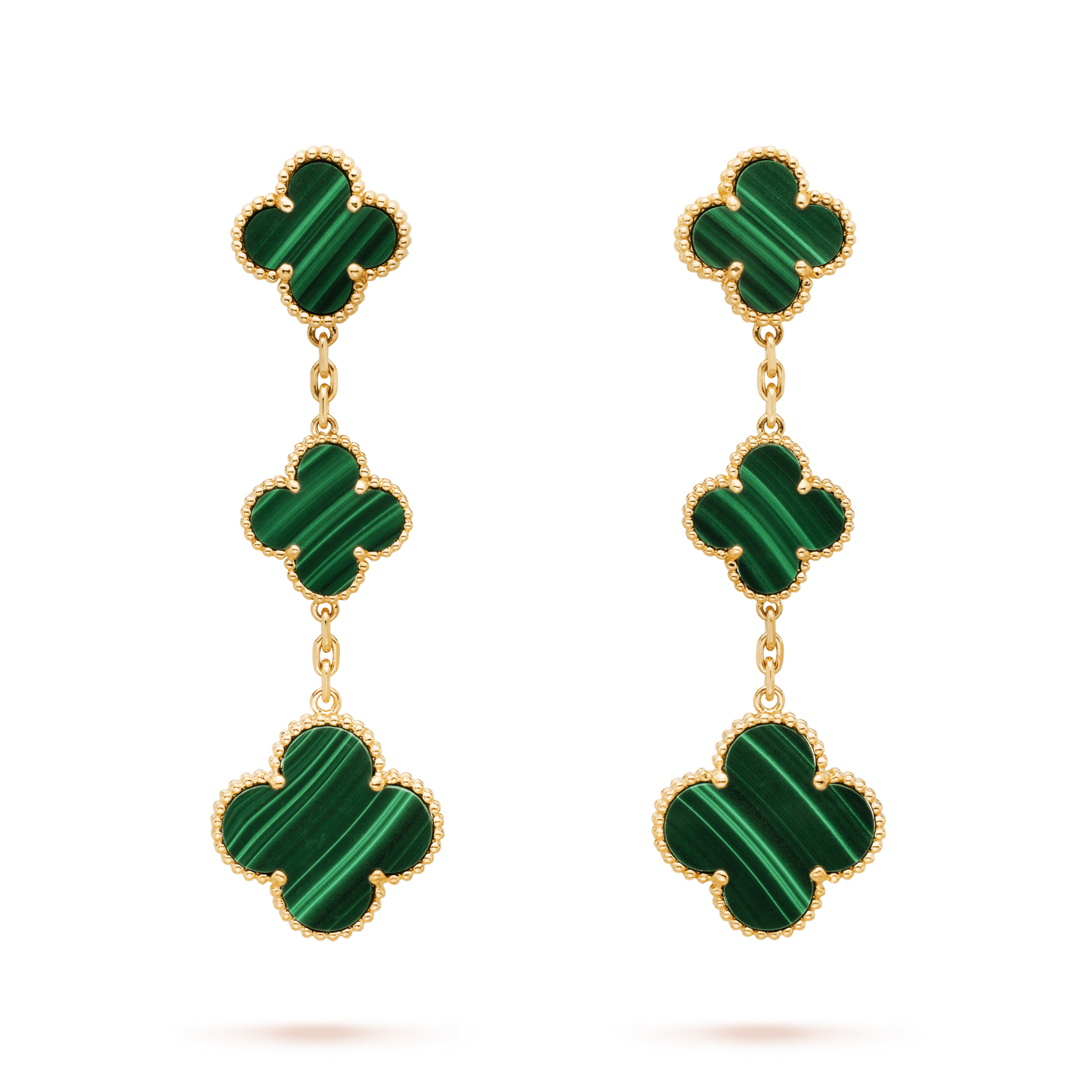 [Psychic Jewelrys]CLOVER MALACHITE 3 MOTIFS GOLD